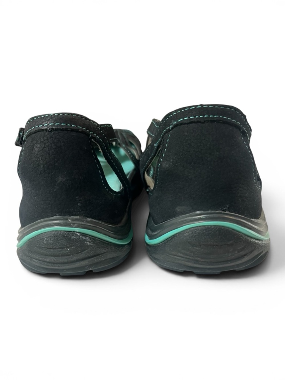NWOT Jambu J Sport Daisy Toe Flats,  Women's Black & Teal Floral Cutout 10M - Picture 6 of 13